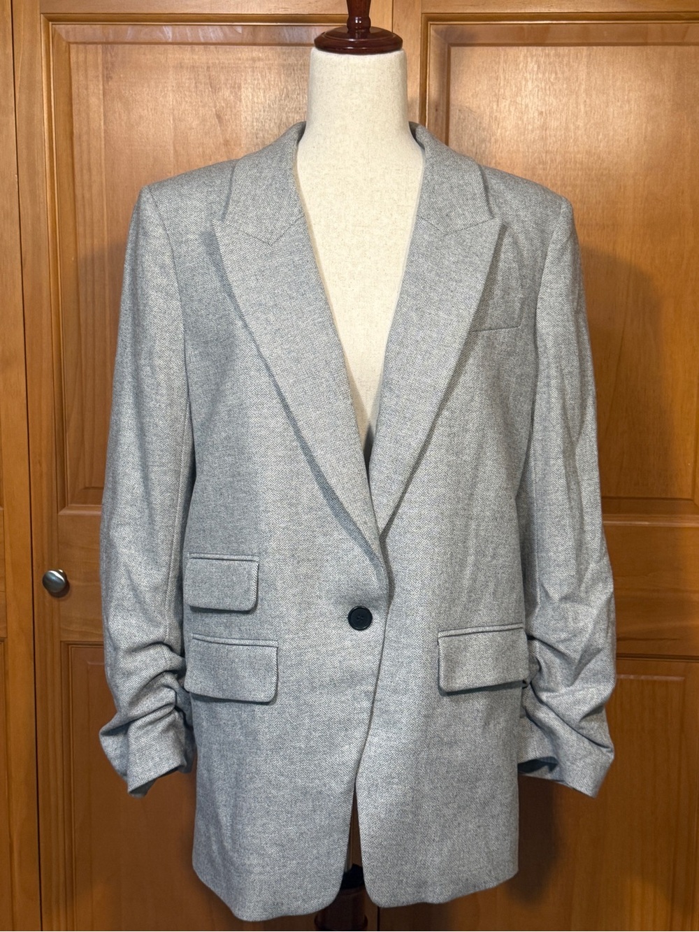 Veronica Beard Herringbone Martel Wool Blend Dickey Blazer Jacket - Picture 4 of 14